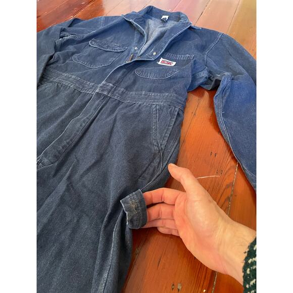 Vintage Big Mac Denim Coveralls 42L USA Made Workwear Mechanic Jumpsuit - Picture 2 of 13